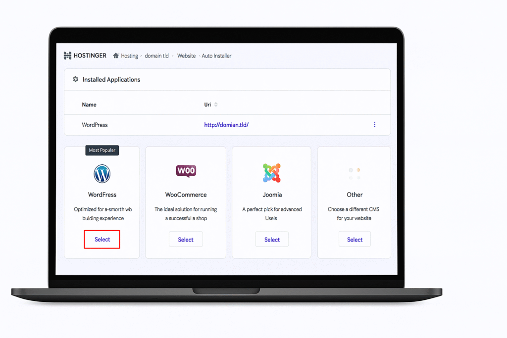 Step 3 Install WordPress in Hostinger