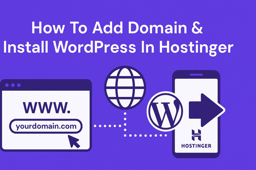 how to add domain and intsall wordpress in hostinger