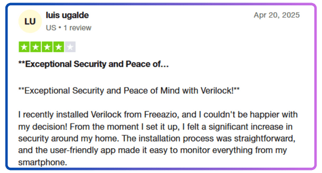 trustpilot reviews of verilock freeazio 5