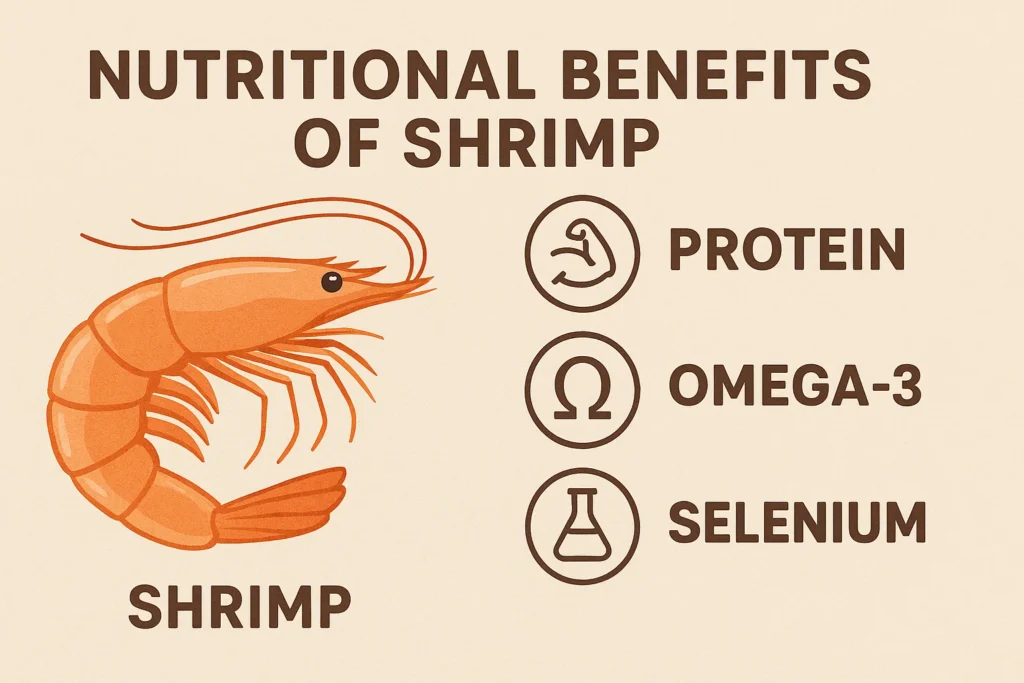 Nutritional chart of shrimp showing pregnancy health benefits
